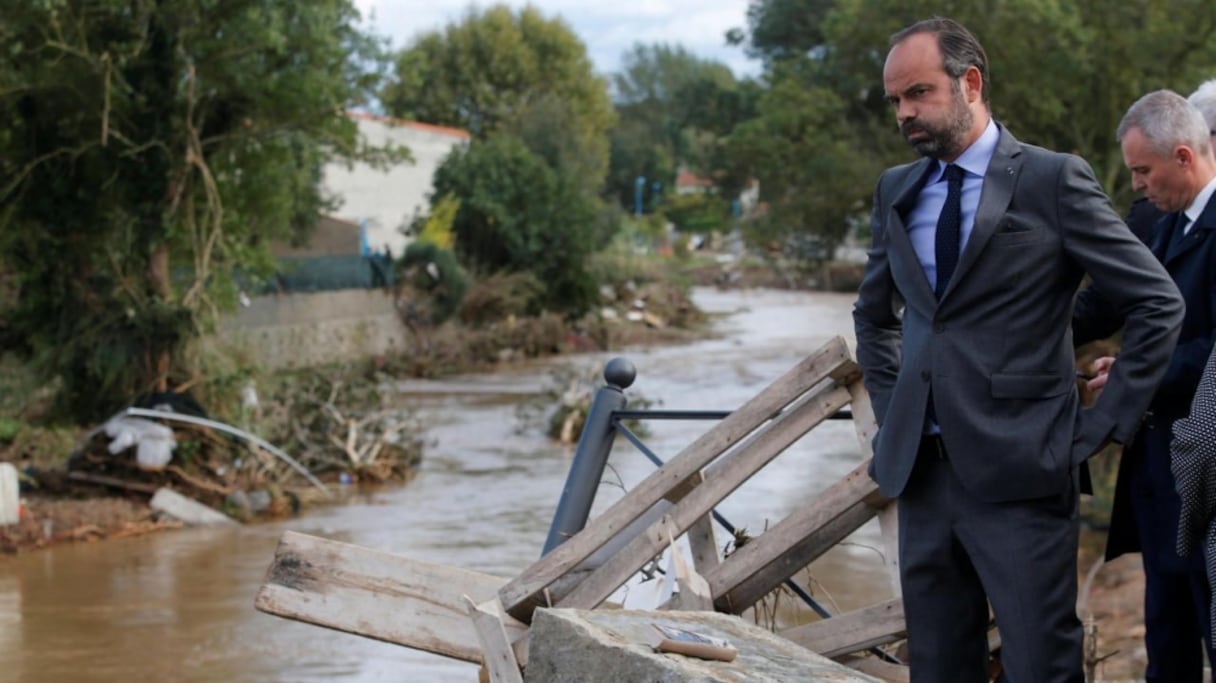 Édouard Philippe s'est rendu dans l'Aude lundi après-midi.
