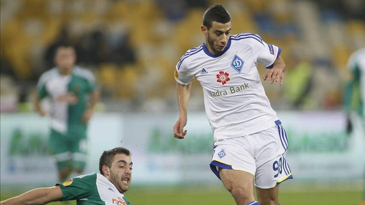 Younes Belhanda sous les couleurs du Dynamo de Kiev.
