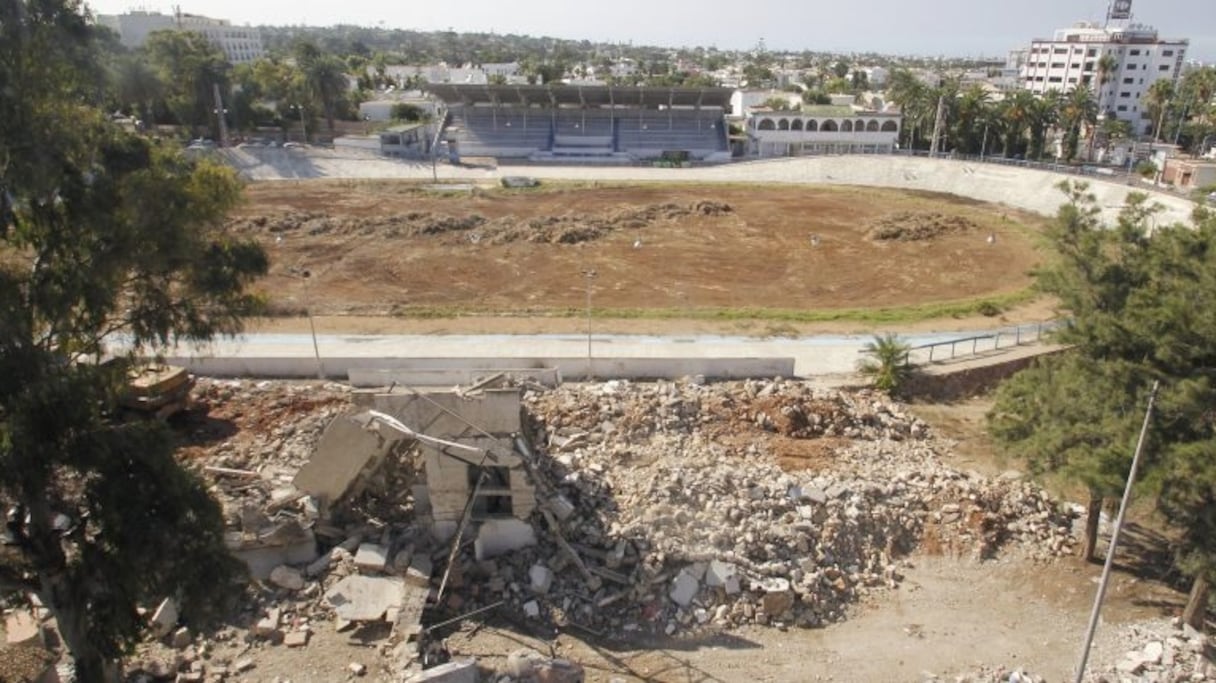 Les travaux de réaménagement du vélodrome. Octobre 2018
