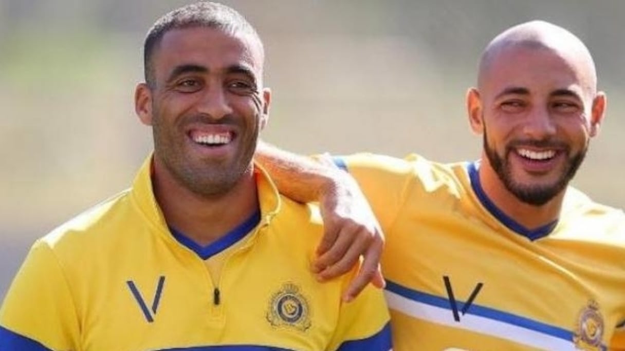 Abderrazak Hamdallah et Nordin Amrabat, les deux joueurs marocains d'Al Nassr (Arabie saoudite).
