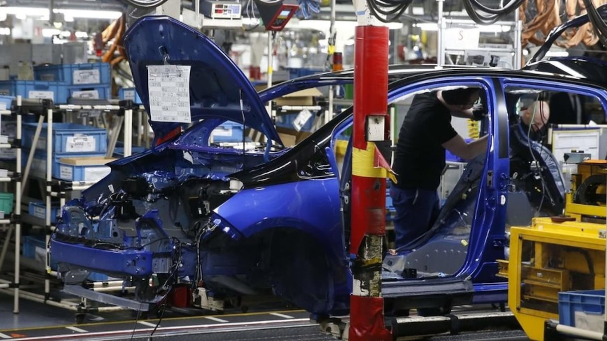 Une Toyota de la série Yaris, assemblée dans l'usine de montage d'Onnaing, en France.
