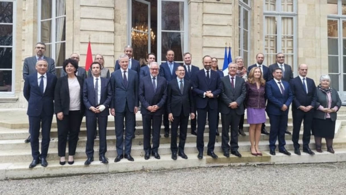 Une photo de famille à l'issue de la Rencontre de Haut Niveau France-Maroc.
