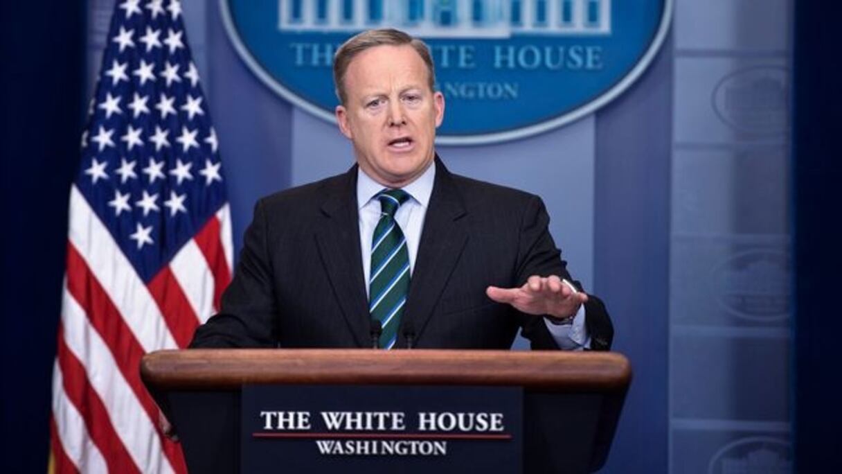 Le porte-parole de la Maison Blanche, Sean Spicer. 
