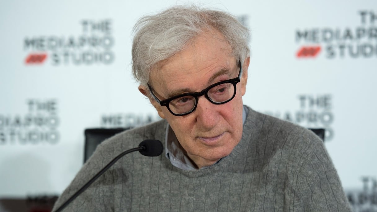 Le réalisateur américain Woody Allen en conférence de presse dans la ville basque de San Sebastian, au nord de l'Espagne, le 9 juillet 2019.
