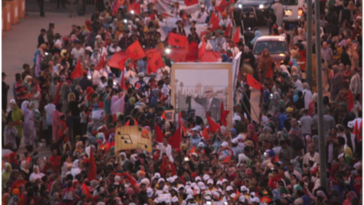 Laâyoune, en novembre 2016, lors d'une visite historique du roi Mohammed VI. 
