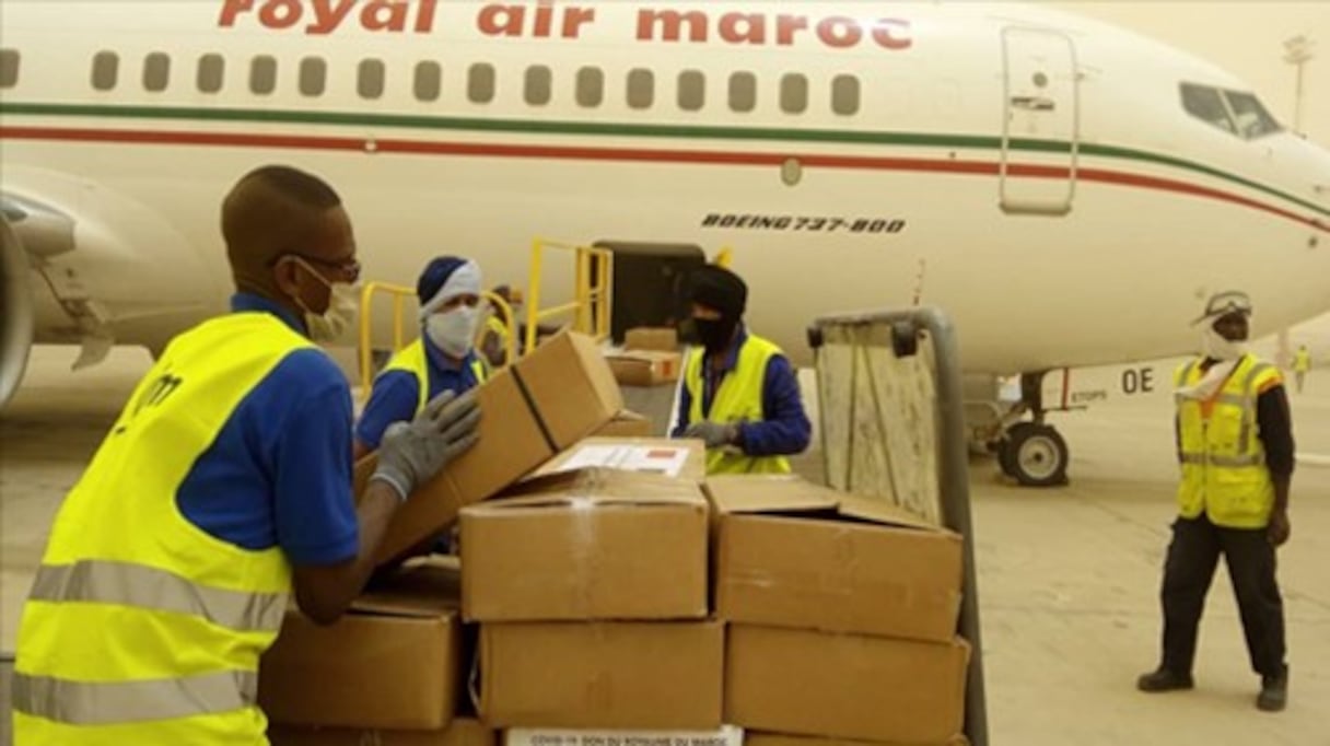 Arrivée à Nouakchott d’aides médicales marocaines acheminées en Mauritanie sur très hautes instructions royales.
