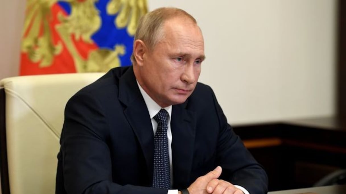 Vladimir Poutine annonce à Moscou, le 11 août 2020, que la Russie a développé le premier vaccin anti-coronavirus. 
