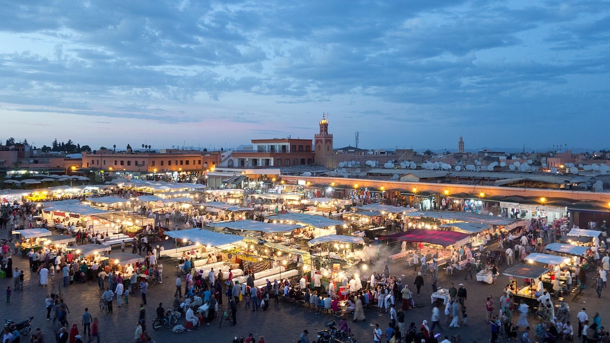 Place Jemâa El Fna, Marrakech, en octobre 2013. 
