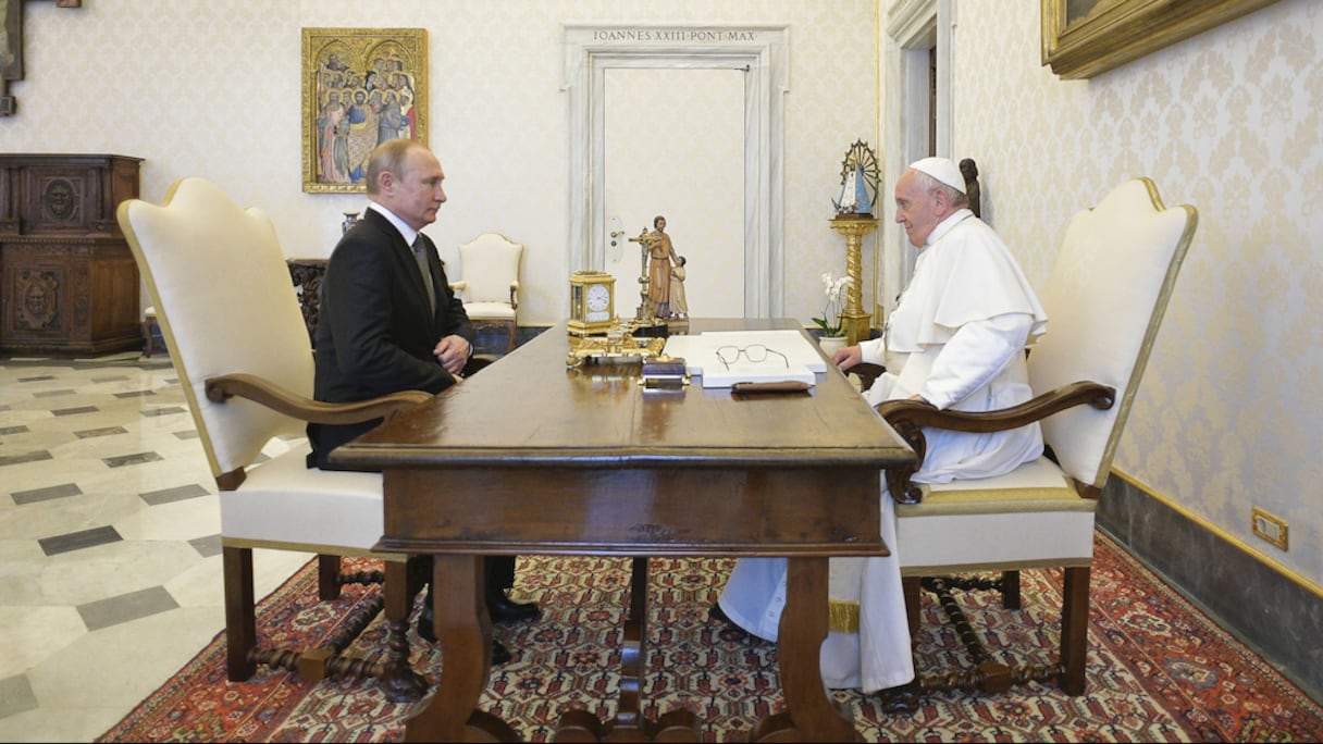 Le président russe, Vladimir Poutine, reçu par le pape François, le 4 juillet 2019 au Vatican.
