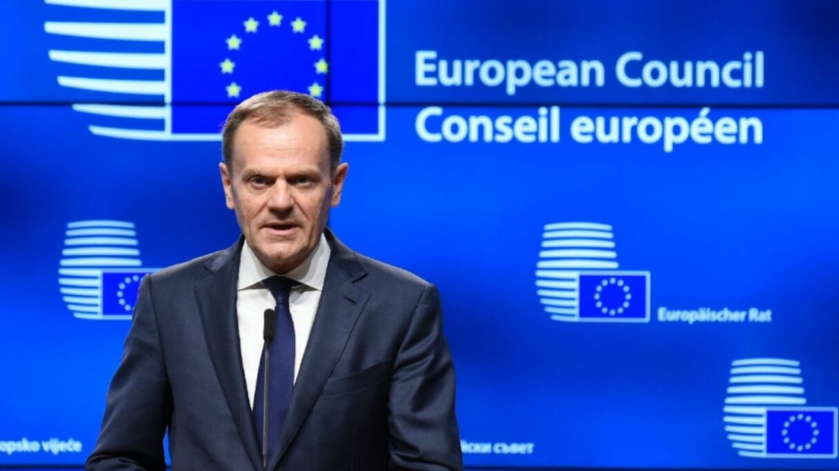 Donald Tusk lors d'un sommet européen à Bruxelles, le 8 février 2017.
