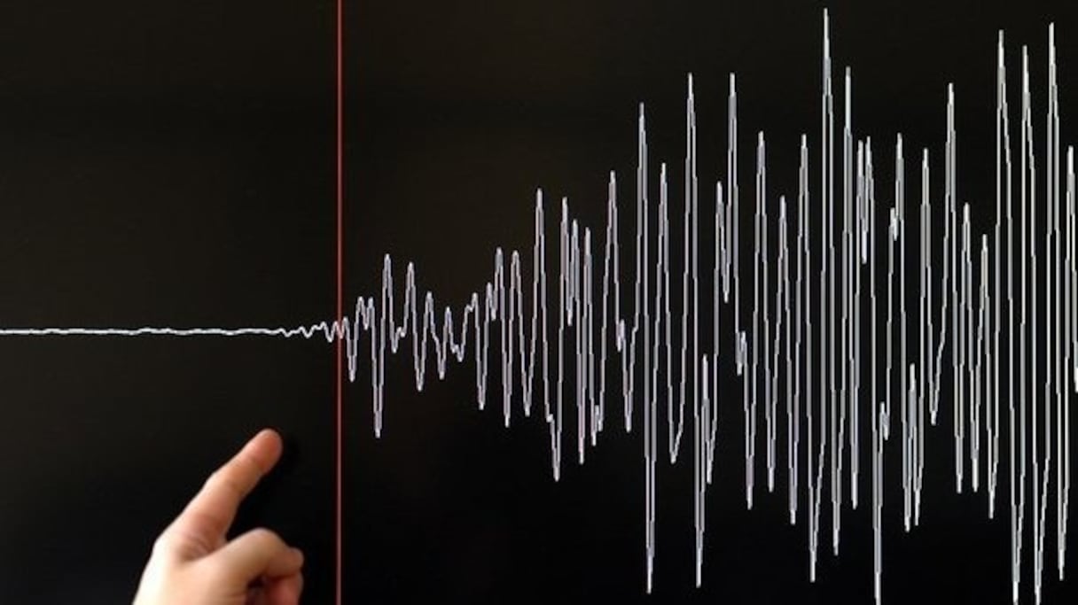 Tracé des mouvements tectoniques de la Terre par un sismographe. 
