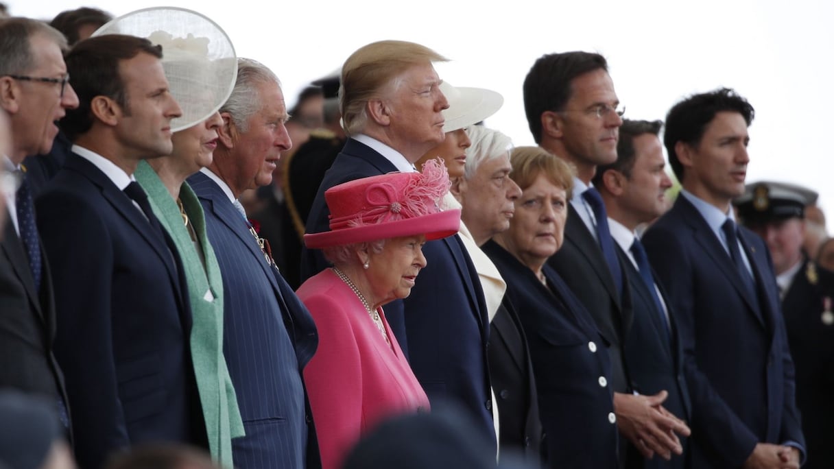 Les chefs d'Etat au 75e anniversaire du débarquement. 
