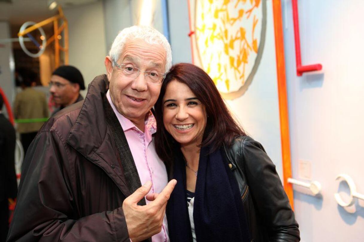 l'actrice  a en effet pu accéder, après s'être prêtée au jeu de l'artiste,  à la salle d'exposition où elle a retrouvé Noureddine Ayouch.
