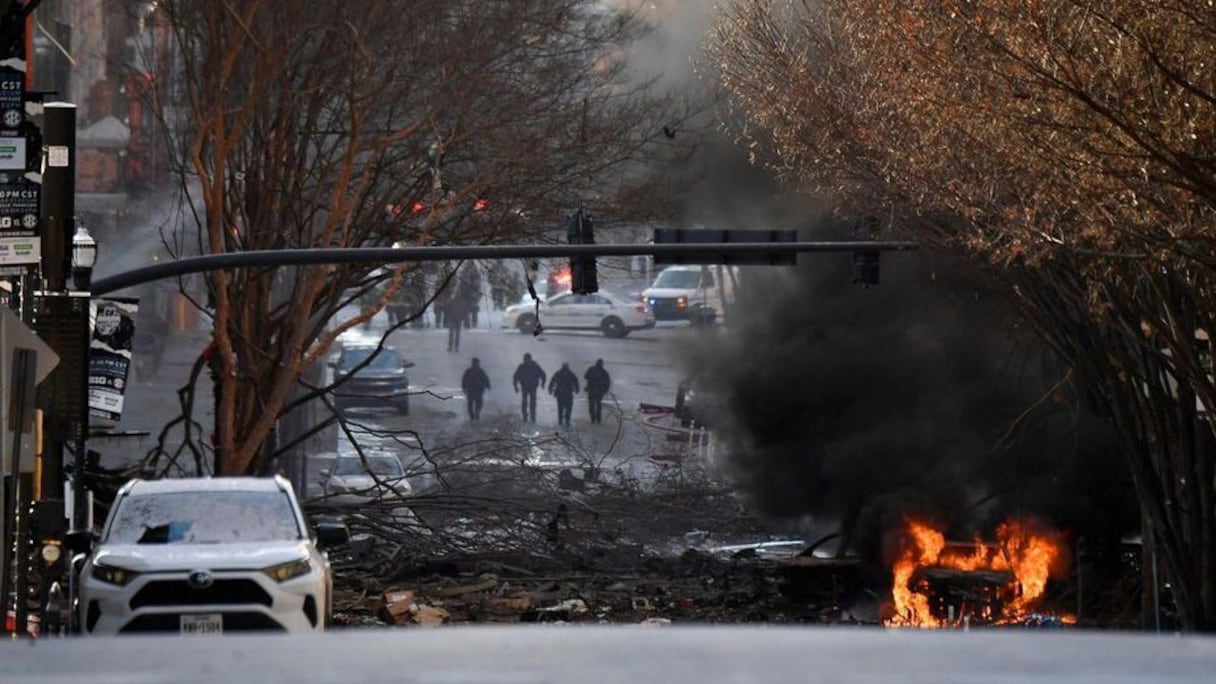 Image de la forte explosion de Nashville.
