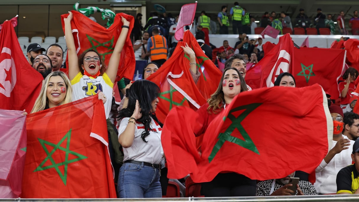 Des supporters des Lions de l'Atlas.
