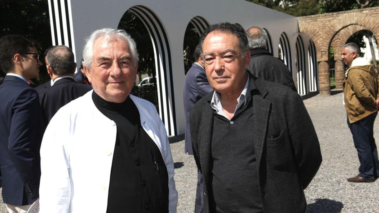 Daniel Buren, artiste français et Saad Hassani, artiste peintre.
