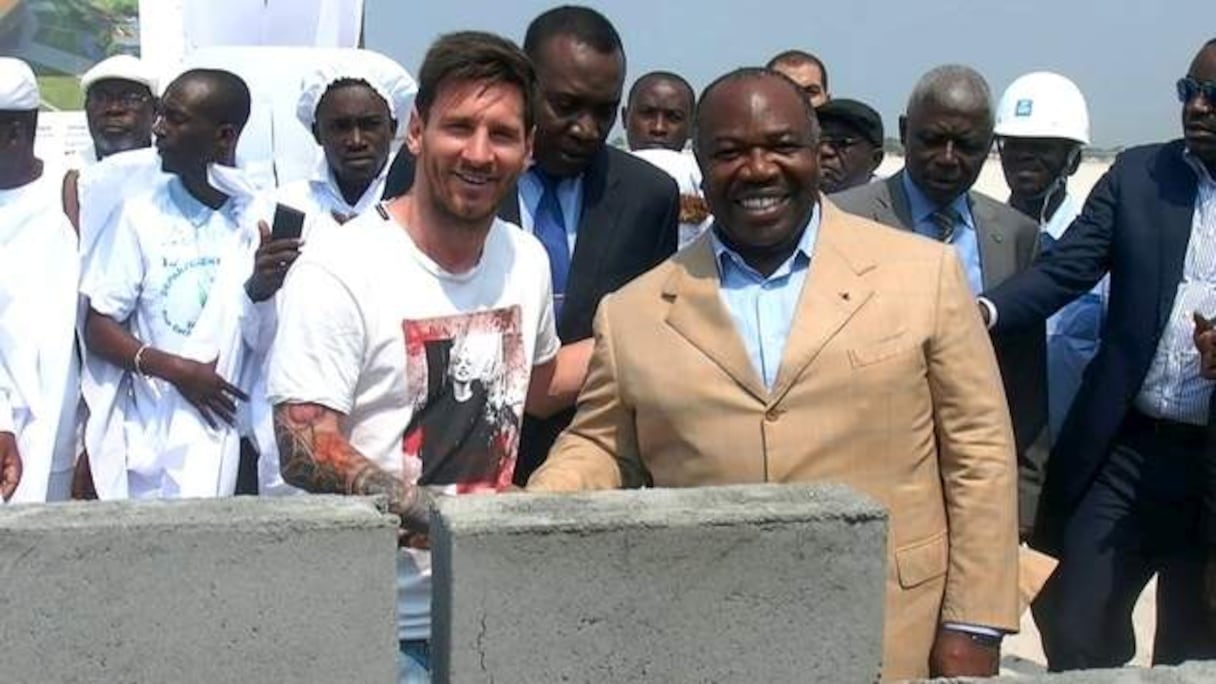 Lionel Messi et le président du Gabon Ali Bongo.
