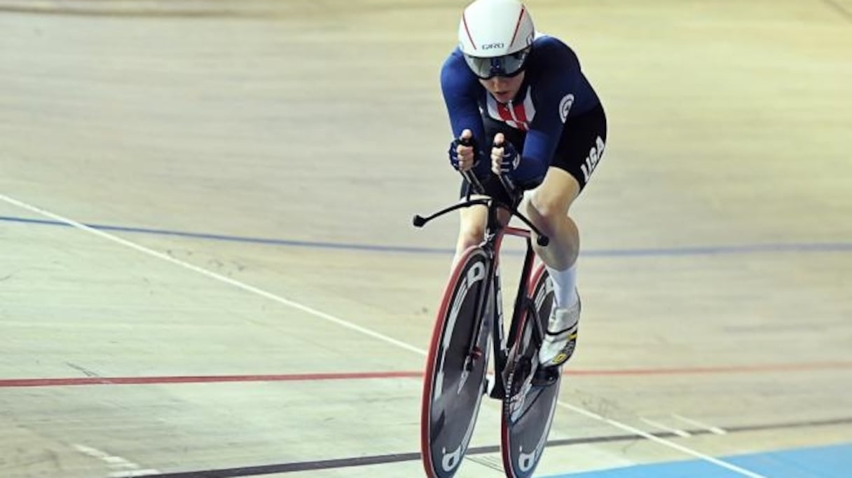 Kelly Catkin, championne olympique de poursuite par équipes aux JO de Rio.
