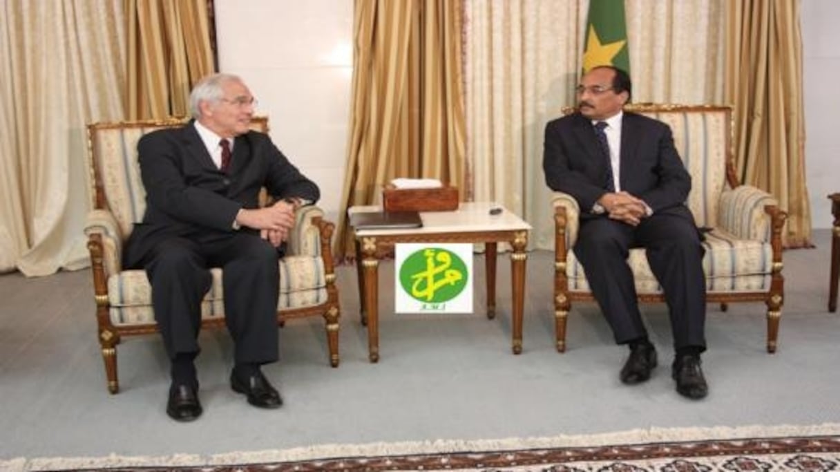 Christophe Ross et Mohamed ould Abdelazizl lors d'une précédente visite.
