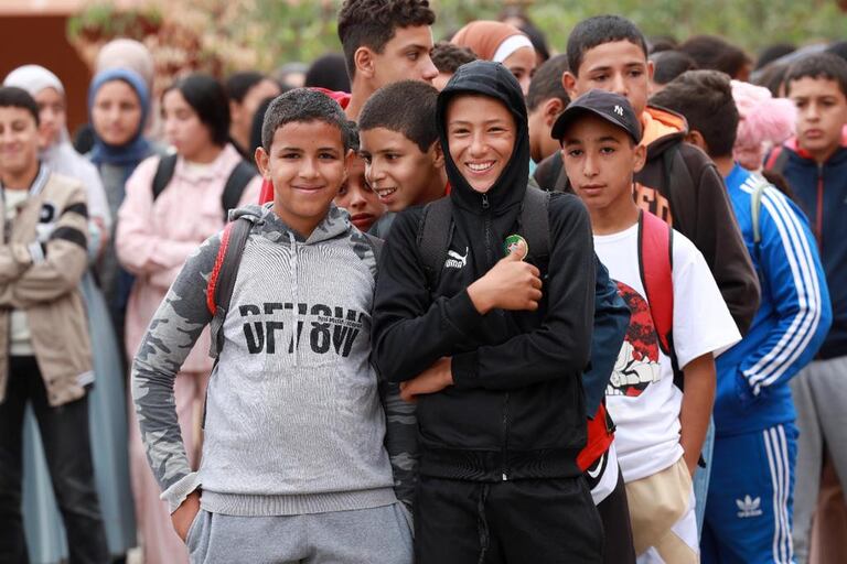 Après le séisme, les étudiants du lycée Al Farabi d’Amzmiz reprennent les cours.