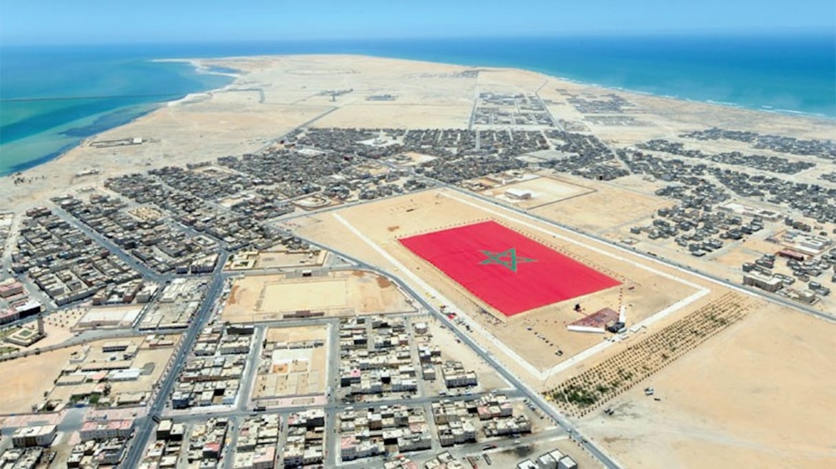 Vue aérienne de Dakhla.
