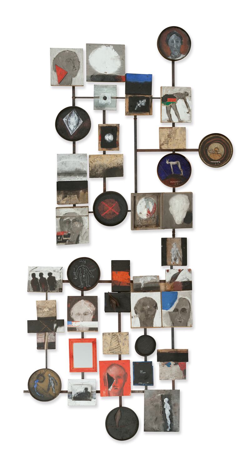 "Untitled, Circa 2001".Installation murale de Mohammed Kacimi. 306 x 163 x 10 cm.