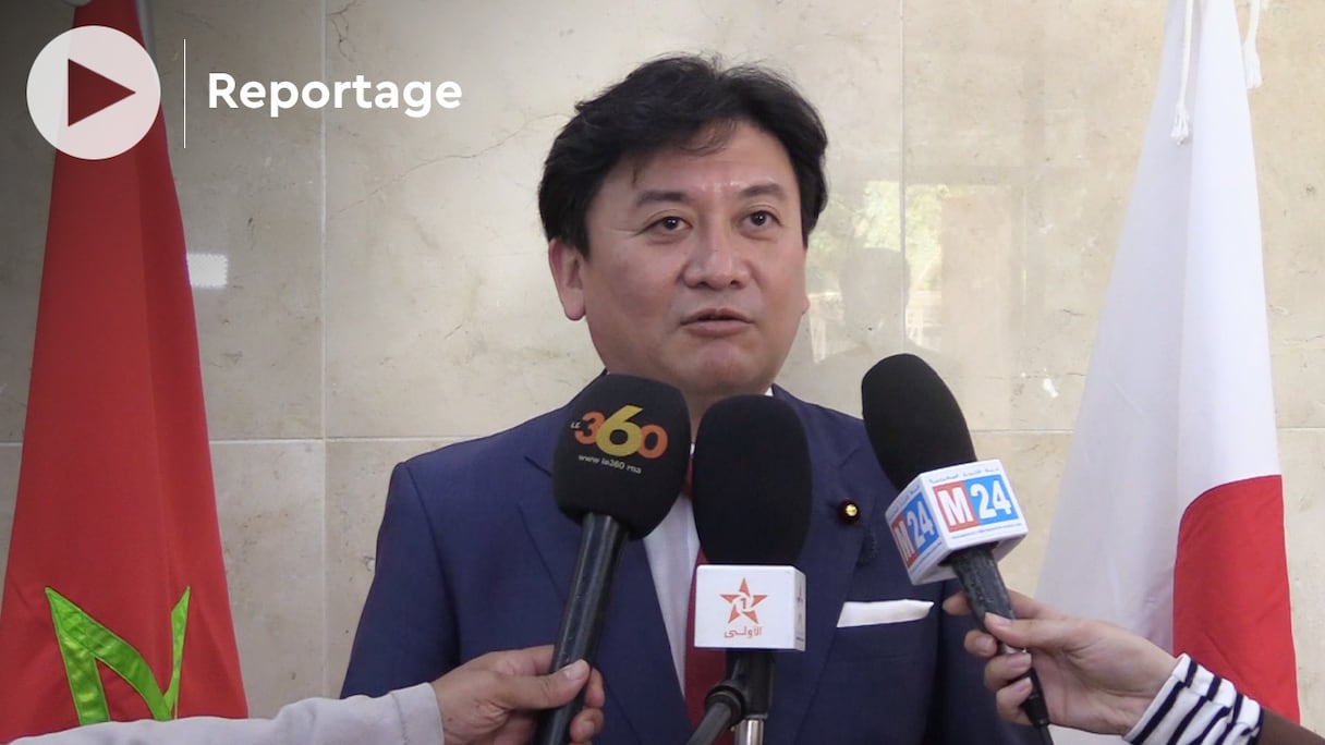 Takebe Arata, vice-ministre japonais de l’Agriculture, des Forêts et de la Pêche lors d'une visite de travail à Rabat, le lundi 16 mai 2022.
