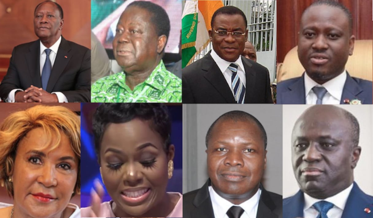 Les 8 premiers candidats à la présidentielle ivoirienne d'octobre 2020.
