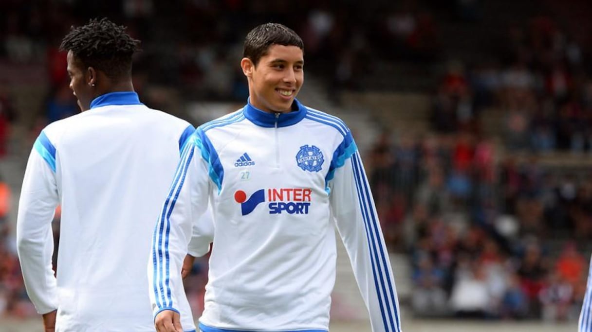 Abdelaziz Barrada, milieu de terrain international marocain de l'Olympique de Marseille. 
