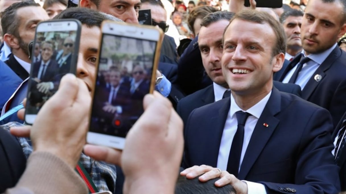 Le président Macron à Alger.
