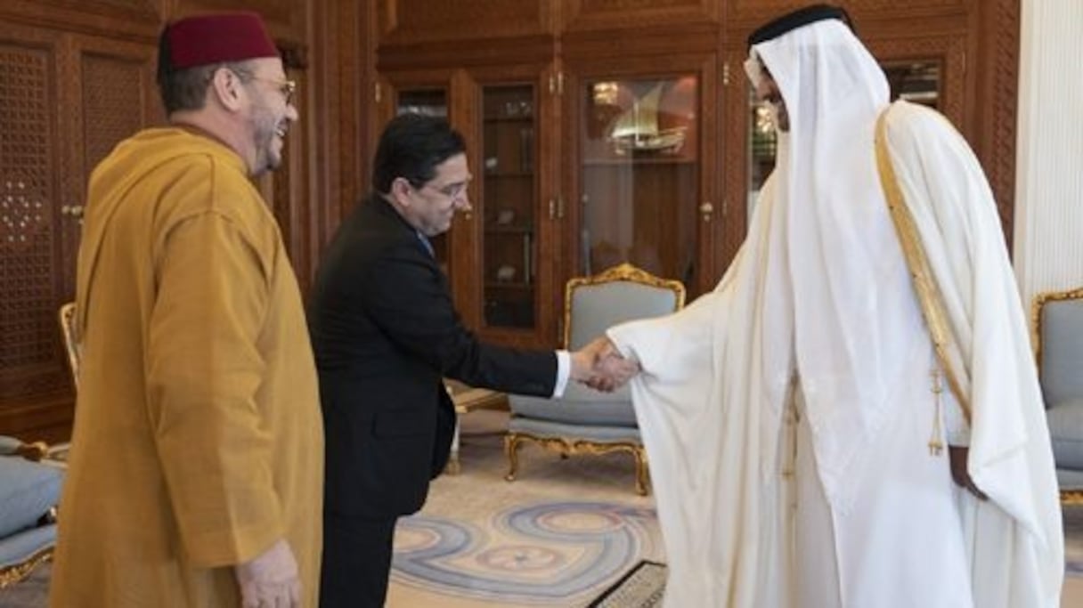 Le conseiller du roi Mohammed VI, Fouad Ali El Himma reçu par l'Emir du Qatar à Doha. 
