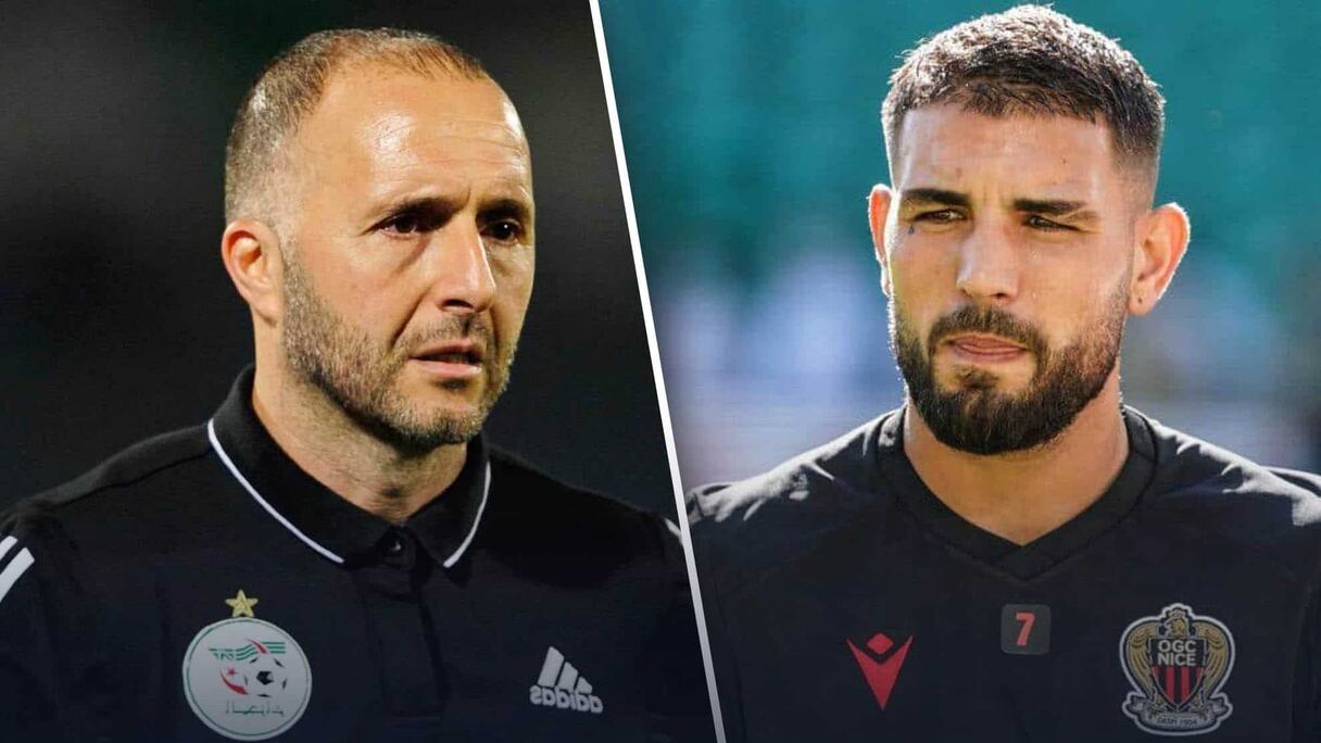 L’entraineur algérien Djamel Belmadi et le joueur Andy Delort (photomontage).

