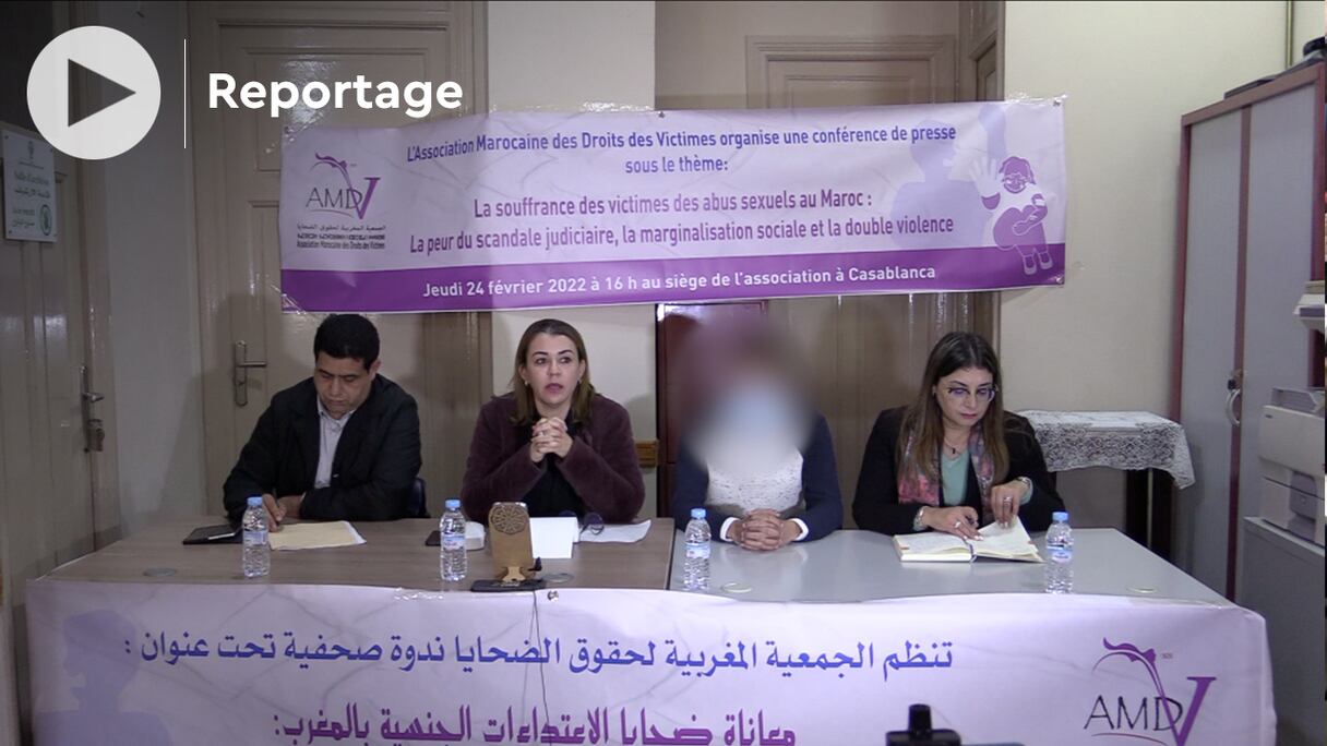 L'Association marocaine des droits des victimes (AMDV) a tenu, jeudi 24 février 2022 à Casablanca, une conférence de presse sous le thème: «La souffrance des victimes des abus sexuels au Maroc: la peur du scandale judiciaire, la marginalisation sociale et la double violence».
