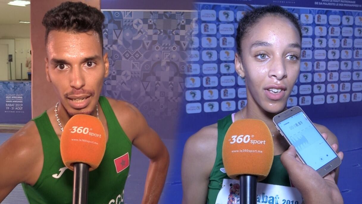 Les athlètes marocains Oussama Nabil et Ikram Ouaziz
