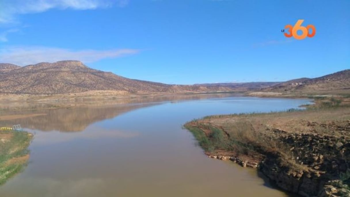 Lac du barrage Prince Moulay Abdellah dans la région de Souss Massa.
