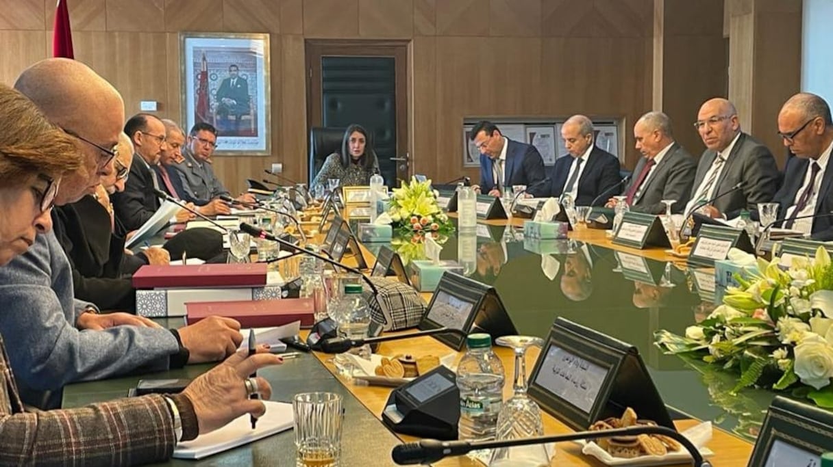 Lors de la réunion du conseil d'adminidtration de la Caisse Marocaine des Retraites (CMR), mardi 17 janvier 2023, à Rabat. 
