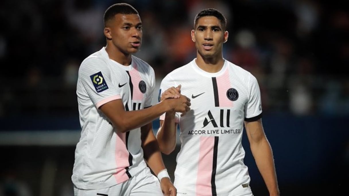 Achraf Hakimi et Kylian Mbappé.
