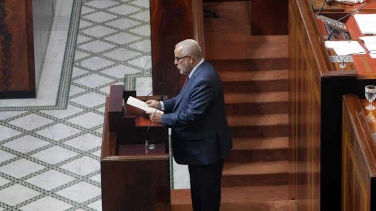 Abdelilah Benkirane, chef du gouvernement, au Parlement.
