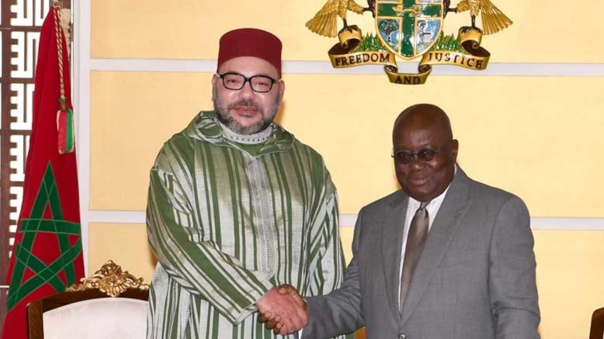 Le roi Mohammed VI et le président du Ghana, Nana Akufo-Addo.
