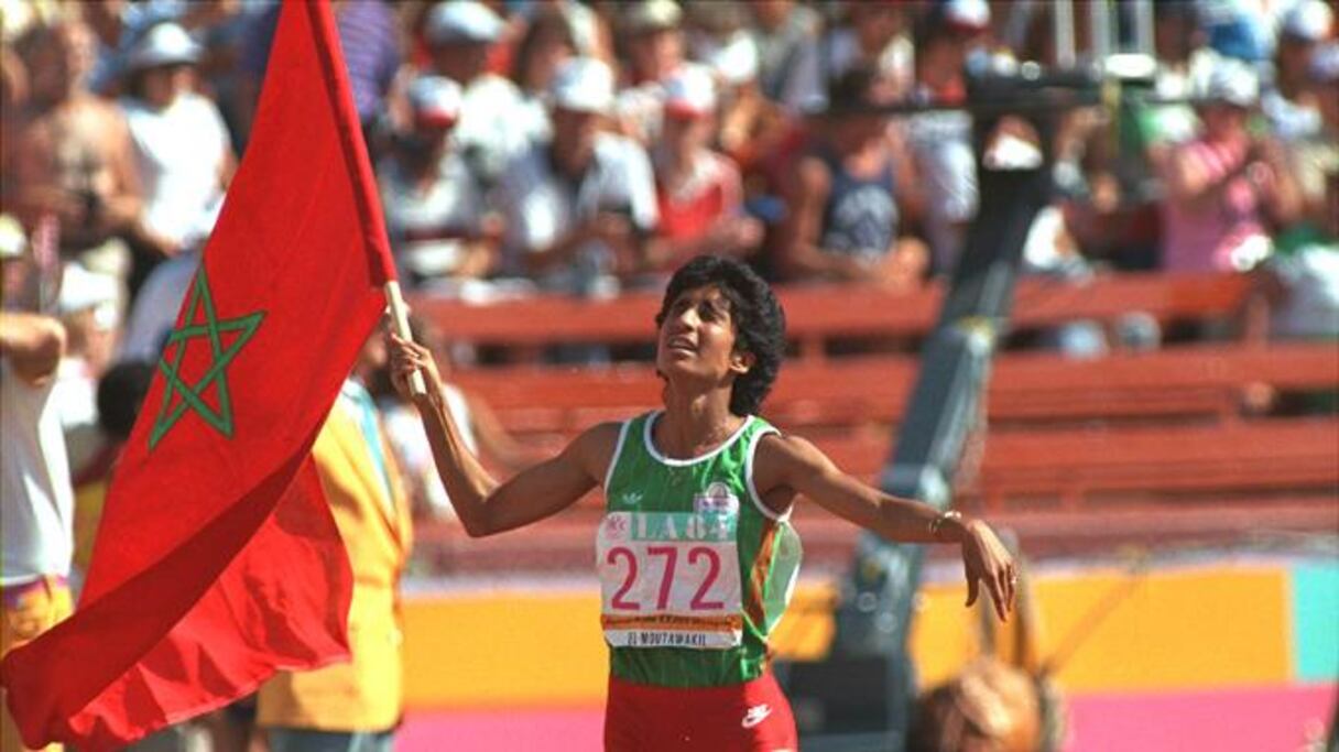 Nawal El Moutawakel, médaille d'or des JO de Los Angeles, 1984. 
