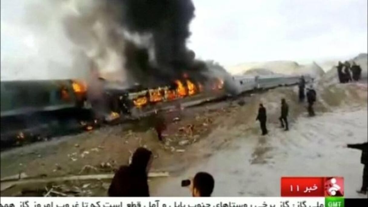 La télévision iranienne diffuse les images de l'accident. 
