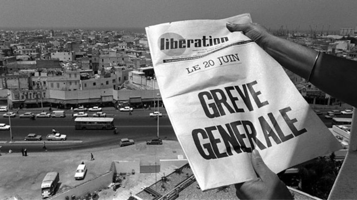 La Une du 20 juin 1981 du quotidien Libération, porte-parole de l'Union socialiste des forces populaires (USFP).
