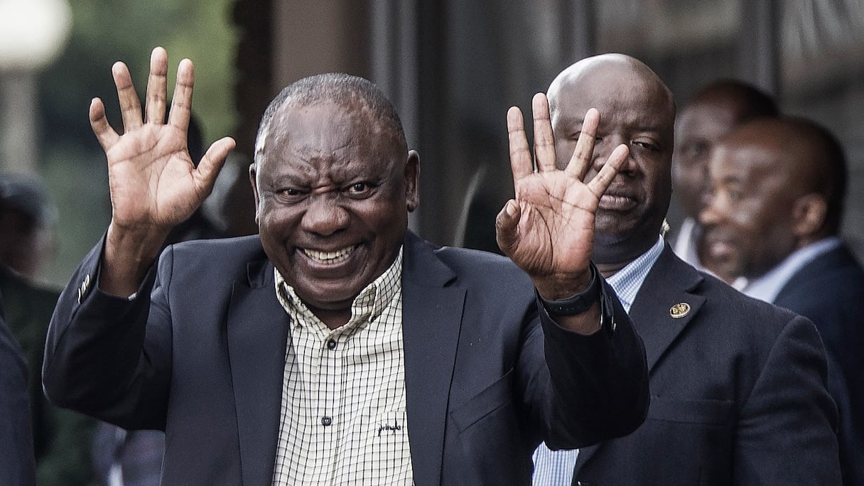 Le président sud-africain Cyril Ramaphosa, après une réunion du Comité exécutif national du Congrès national africain (ANC), à Johannesburg, le 5 décembre 2022.
