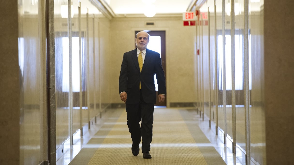 Ben Bernanke à son dernier jour en tant que président de la FED, à Washington. Le prix Nobel d'économie a été décerné le 10 octobre 2022 à un trio américain: Douglas Diamond et Philip Dybvig, outre Ben Bernanke.
