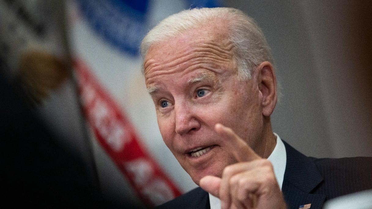 Le président américain Joe Biden lors d'une réunion dans la salle Roosevelt de la Maison Blanche, le 22 juillet 2021 à Washington.
