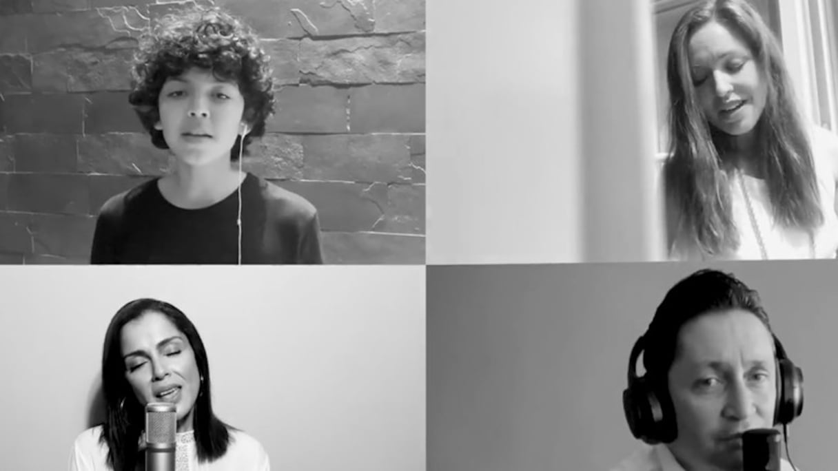 En haut à droite, Natasha St-Pier, interprète "Imagine" de John Lennon.