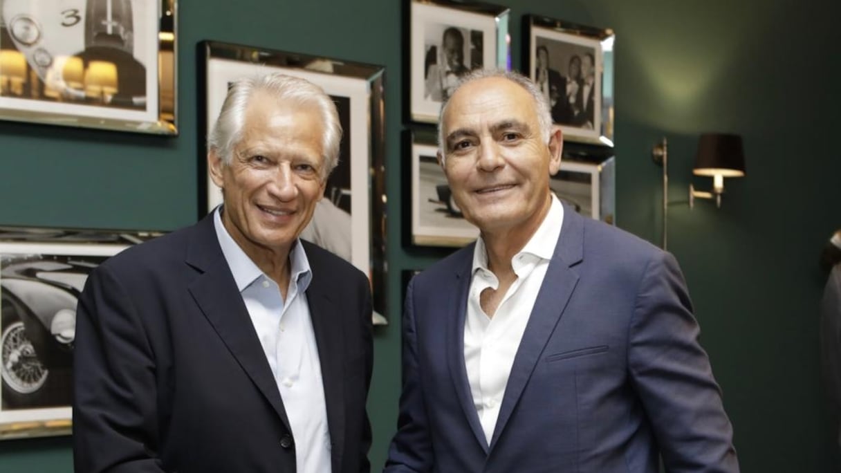 Lors de la rencontre entre Salaheddine Mezouar et Dominique de Villepin, jeudi 19 septembre à Casablanca
