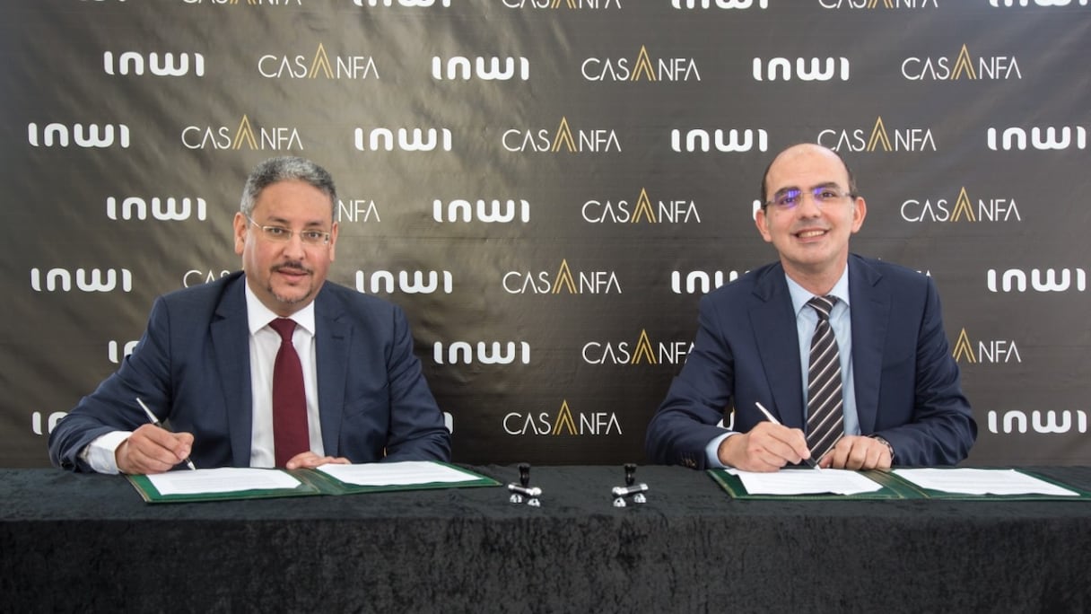 De g à d: Driss Essaouabi, DGA de l’AUDA et Mohamed Benmahjoub, directeur général adjoint Entreprises & Développement chez inwi
