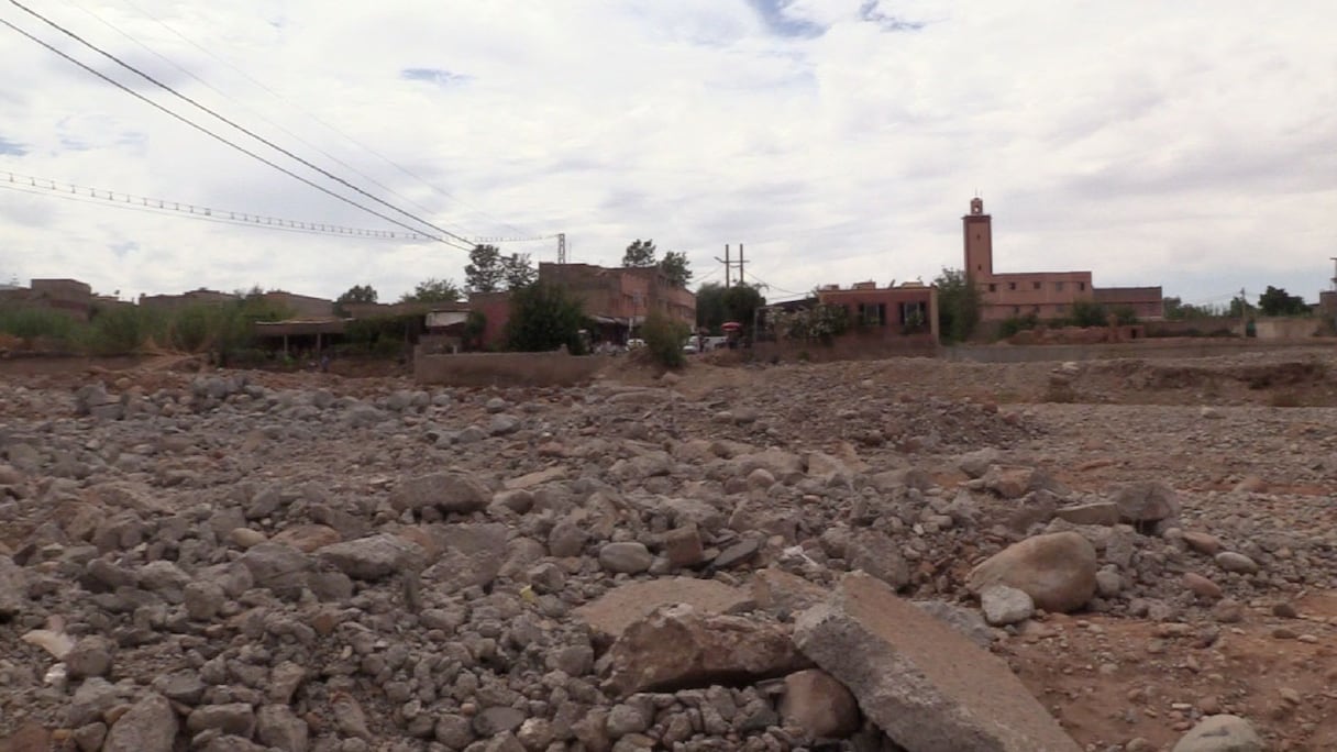 Le chantier de reconstruction du pont.
