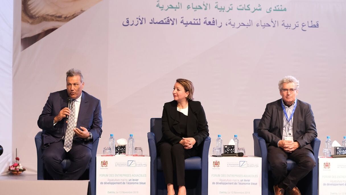 Lors de l'ouverture du 1er forum des entreprises aquacoles à Dakhla.
